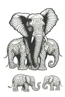 3 headed elephant head tattoo design idea
