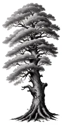 Oak Tree tattoo design idea