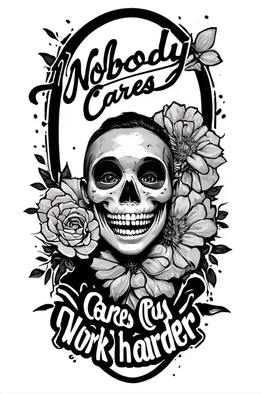 Nobody Cares Work Harder tattoo design idea