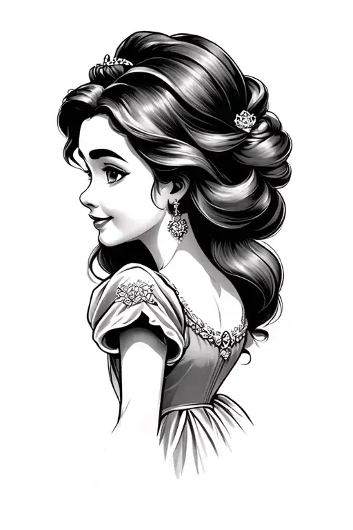 disney princess belle tattoo design idea