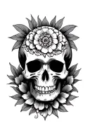 scull decorated for a mexican tattoo design idea