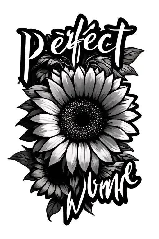 "Perfect welldone" sunflowers blooming tattoo design idea