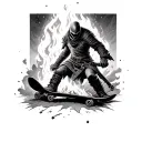 skateboarder lighting dark souls bonfire dark souls tattoo design idea