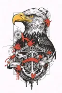 eagle, map and anchor tattoo design idea