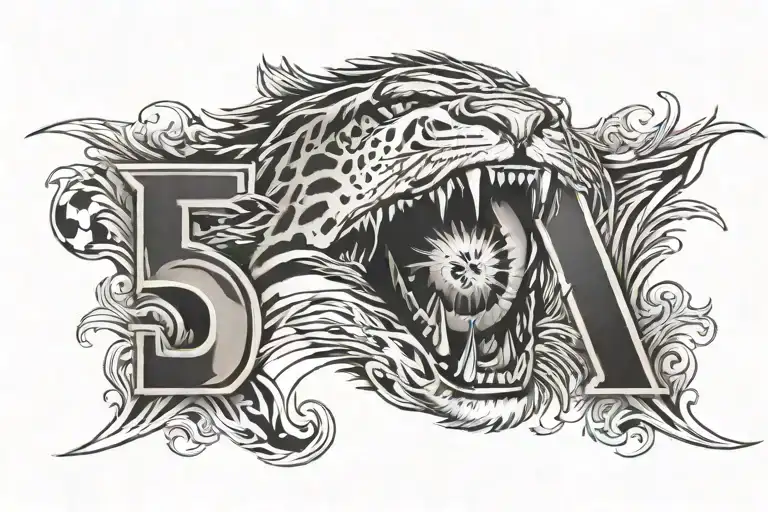 number 35, letter S, seahawk, eye of the tiger tattoo design idea
