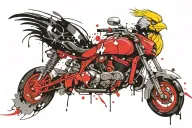 tweety bird riding a motorcycle tattoo design idea