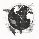 A globe with binary code wrapping around it, symbolizing travel and hacking tattoo design idea