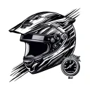 Combine elements of a racing helmet and speedometer in a unique tattoo design tattoo design idea