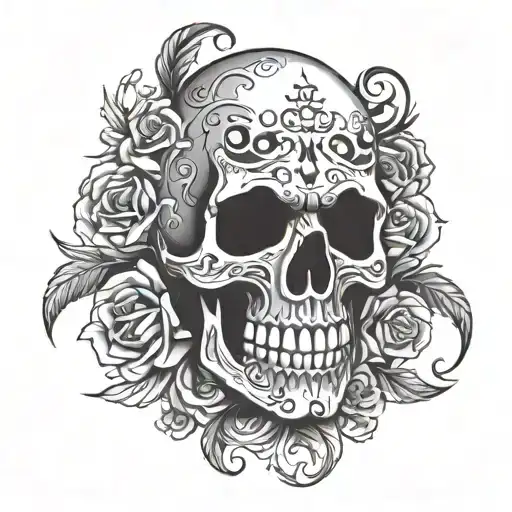 Stencils Skull tattoo design idea