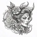 Create a tattoo design that combines the strength and discipline of Crossfit training with the nurturing and caring nature of a teacher, symbolizing the balance between physical and mental well-being tattoo design idea