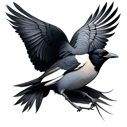 2 Magpie tattoo design idea