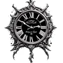 clock face, Roman numeral tattoo design idea