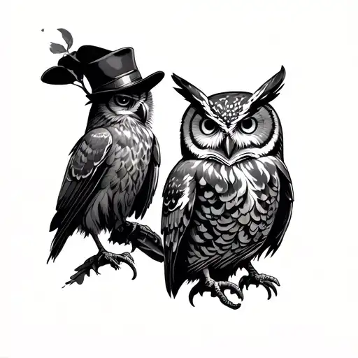 a parish. a bootlegger and a night owl tattoo design idea