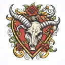 Heart with horn tattoo design idea