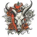 Heart with horn tattoo design idea