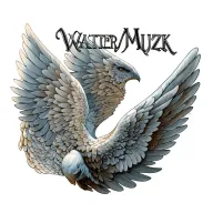 angle wings with name "walter muzyk" tattoo design idea