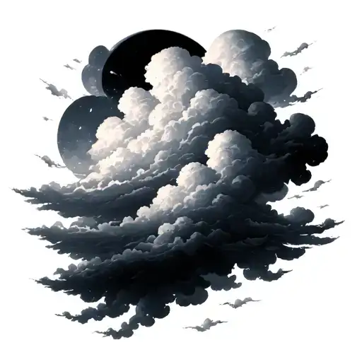 heavenly clouds tattoo design idea