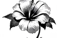 Black Hibiscus tattoo design idea
