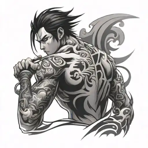 half sleeve mixed anime tattoo sleeve &nbsp; tattoo design idea