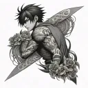 half sleeve mixed anime tattoo sleeve &nbsp; tattoo design idea