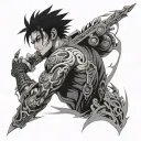 half sleeve mixed anime tattoo sleeve &nbsp; tattoo design idea