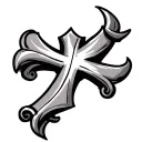 Cross With Scroll tattoo design idea