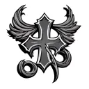 Cross With Scroll tattoo design idea