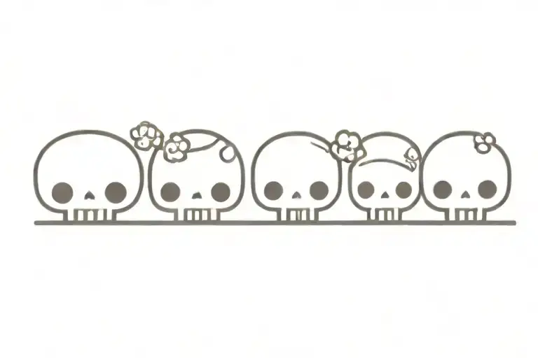 kawaii skulls tattoo design idea