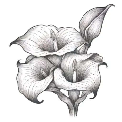 Calla Lilies add text saying Qa'id tattoo design idea