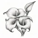 Calla Lilies add text saying Qa'id tattoo design idea