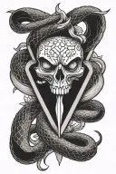 dagger snake heart tattoo design idea
