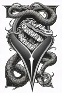 dagger snake heart tattoo design idea