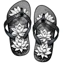 The snow pierce, lotus 2 flip-flops flying to tattoo design idea