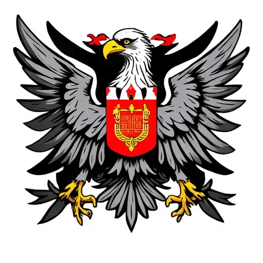 Albanian flag eagle tattoo design idea