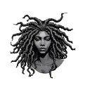african american medusa with locs tattoo design idea