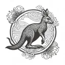 kangaroo track symbol integrated tattoo design idea