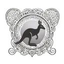 kangaroo track symbol integrated tattoo design idea