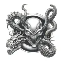 xenomorph ouroboros snake tattoo design idea