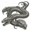 xenomorph ouroboros snake tattoo design idea