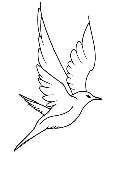 swallow bird soaring tattoo design idea