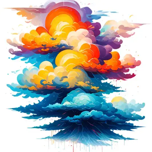 rain Strom clouds tattoo design idea