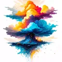 rain Strom clouds tattoo design idea