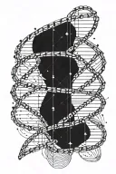Binary code intertwining with DNA strands tattoo design idea