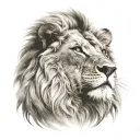 lion head face tattoo design idea