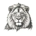 lion head face tattoo design idea