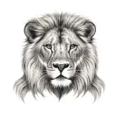 lion head face tattoo design idea