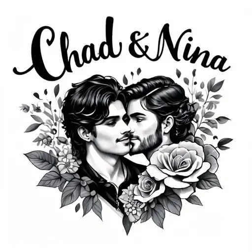 Chad & Nina name tattoo tattoo design idea