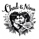 Chad & Nina name tattoo tattoo design idea