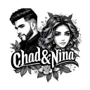 Chad & Nina name tattoo tattoo design idea