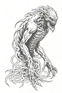 The monster of dark fantasy tattoo design idea